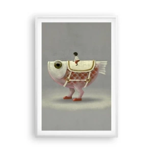 Poster în ramă albă - Călărețul Pescărel - 61x91 cm