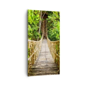 Tablou pe pânză - Suspendat în verde - 65x120 cm