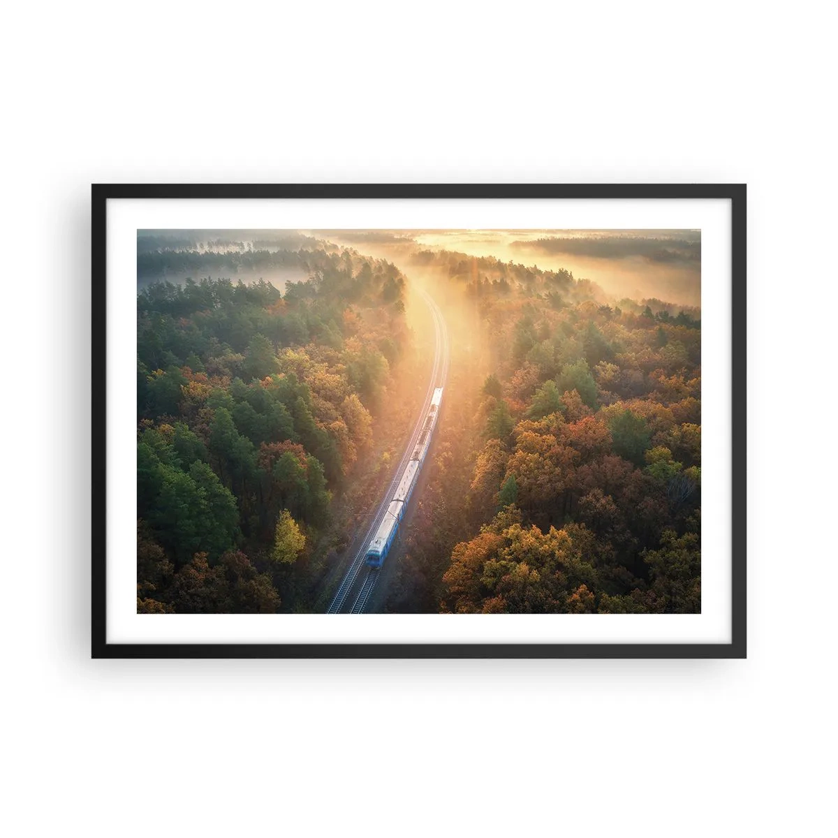 Poster în ramă neagră - Călătorie de toamnă - 70x50 cm