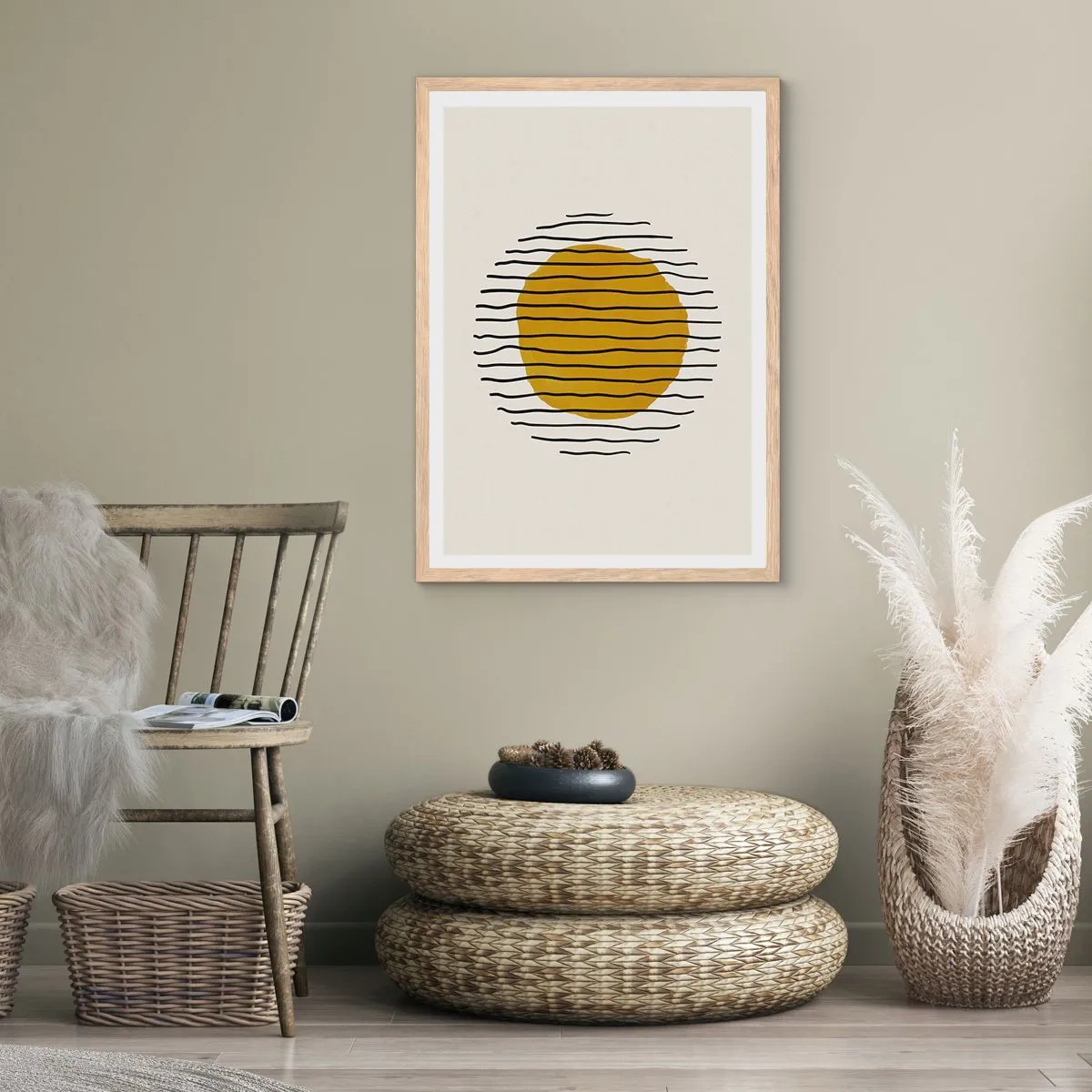 Poster în ramă de stejar deschis - Abstracție tremurândă de căldură - 70x100 cm