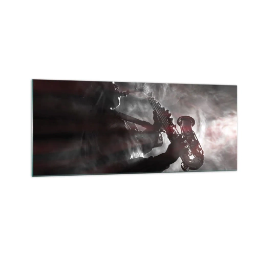 Tablou pe sticlă - În aburul jazzului - 100x40 cm