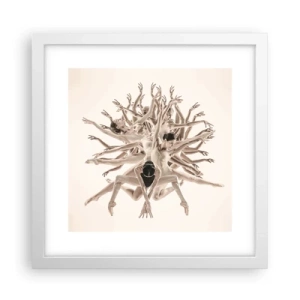 Poster în ramă albă - Înflorirea în dans - 30x30 cm