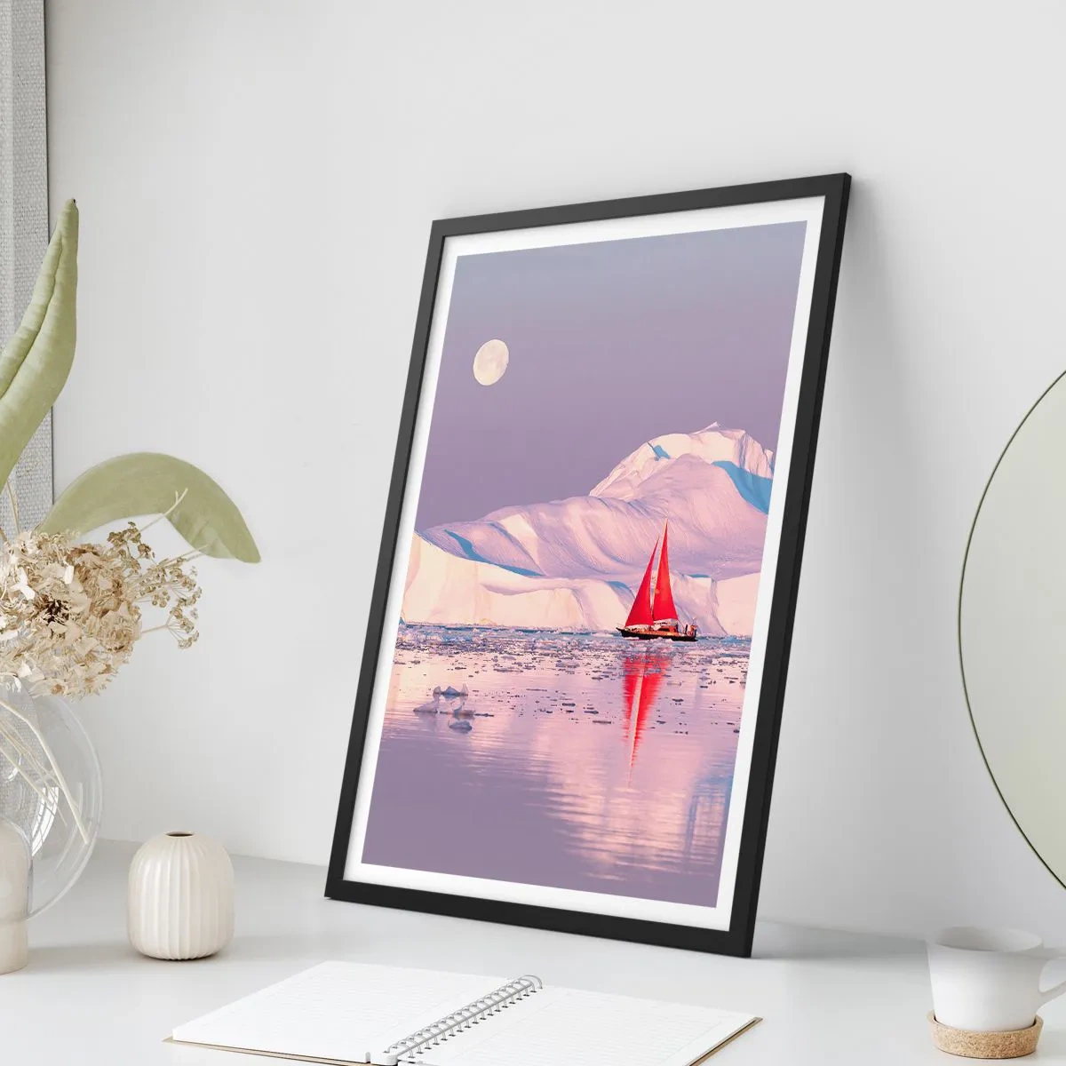 Poster în ramă neagră - Căldura pânzei, frigul gheții - 40x50 cm