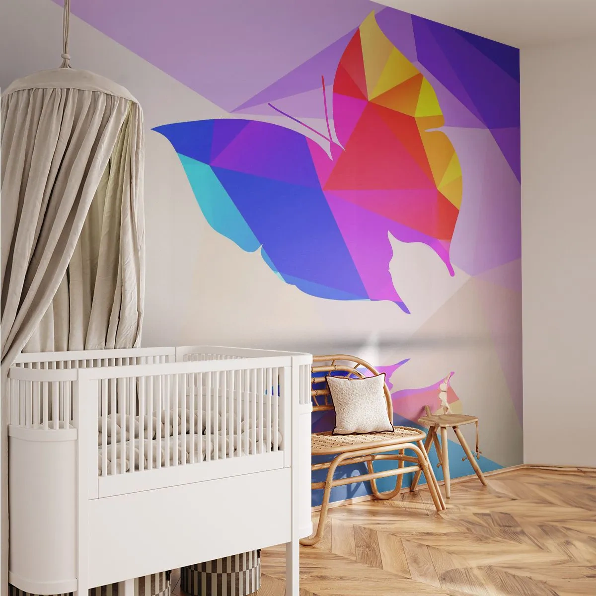 Tapet Premium Canvas - Curcubeu de fluture - Insecte, Fluture, Figura geometrică - 450x315 cm