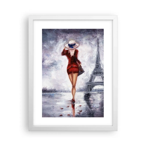 Poster în ramă albă - Simboluri pariziene - 30x40 cm