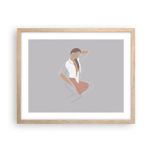 Poster în ramă de stejar deschis - Schiță de farmec - 50x40 cm