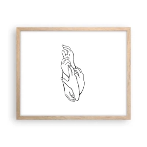 Poster în ramă de stejar deschis - Atingere bună - 50x40 cm