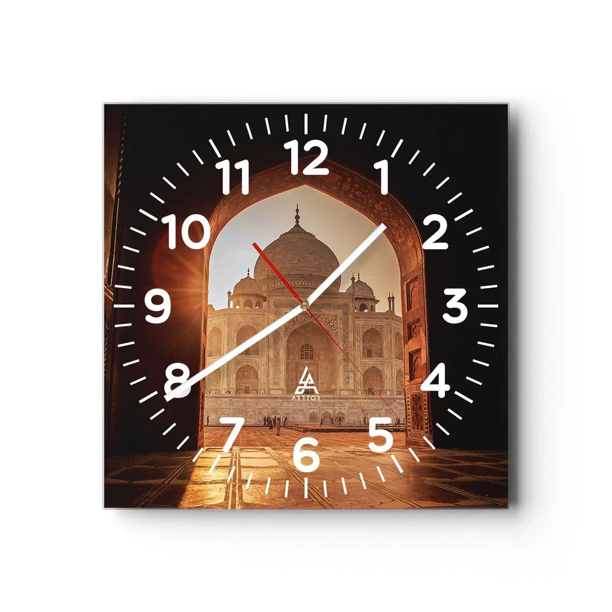 Ceas de perete - Ceas pe sticlă - Un monument al iubirii nepământene - 30x30 cm