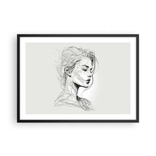 Poster în ramă neagră - Desenată cu linii - 70x50 cm
