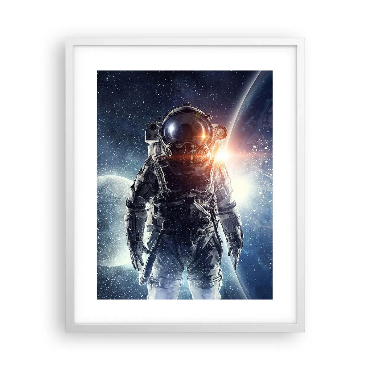 Poster în ramă albă - Aventură spațială - 40x50 cm