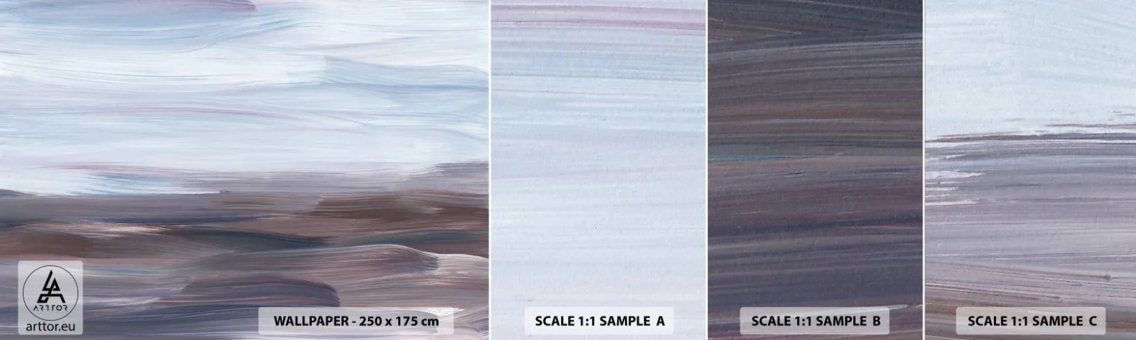 Mostră tapet autocolant Deluxe Sticker - Elemente: apă - A picta, Bucată, Minimalism - 100x30 cm