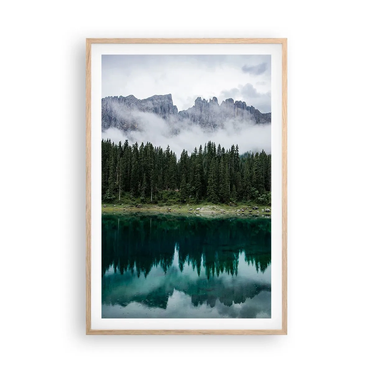 Poster în ramă de stejar deschis - Liniște, liniște, să nu trezim apa care doarme... - 61x91 cm