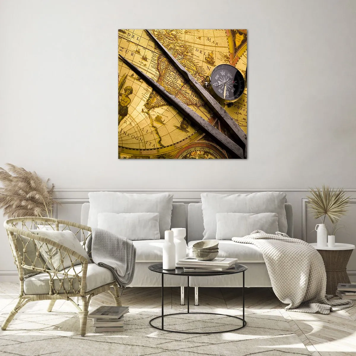 Tablou pe sticlă - Unde sunt aceste comori? - 50x50 cm