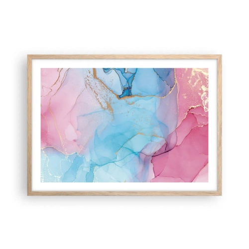 Poster în ramă de stejar deschis - Întâlnire și întrepătrundere - 70x50 cm