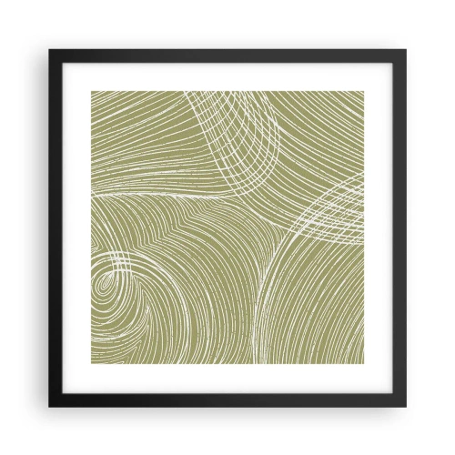 Poster în ramă neagră - Abstracție complicată în alb - 40x40 cm