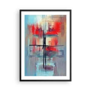 Poster în ramă neagră - Compoziție abstractă în culori dinamice - 50x70cm - Peisaj dintr-o dimensiune necunoscută - Decorațiune modernă pentru perete pentru living și dormitor ARTTOR