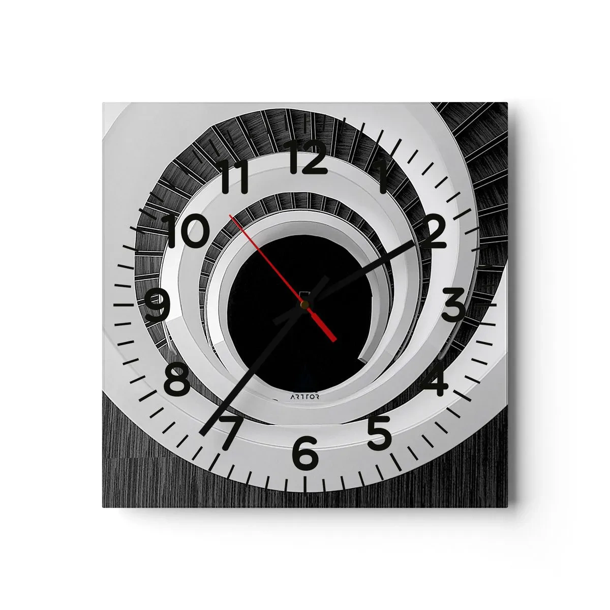 Ceas de perete - Ceas pe sticlă - Până la miez - 40x40 cm