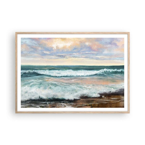 Poster în ramă de stejar deschis - Aici îți vei alina sufletul - 100x70 cm