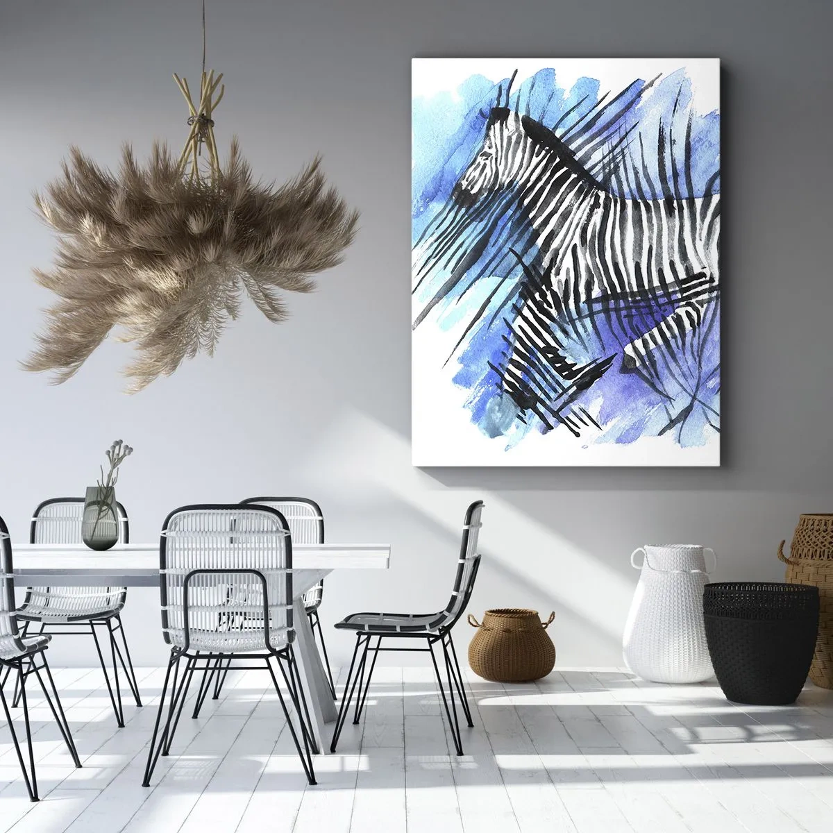 Tablou pe pânză - Ascunsă în dungi - 50x70 cm