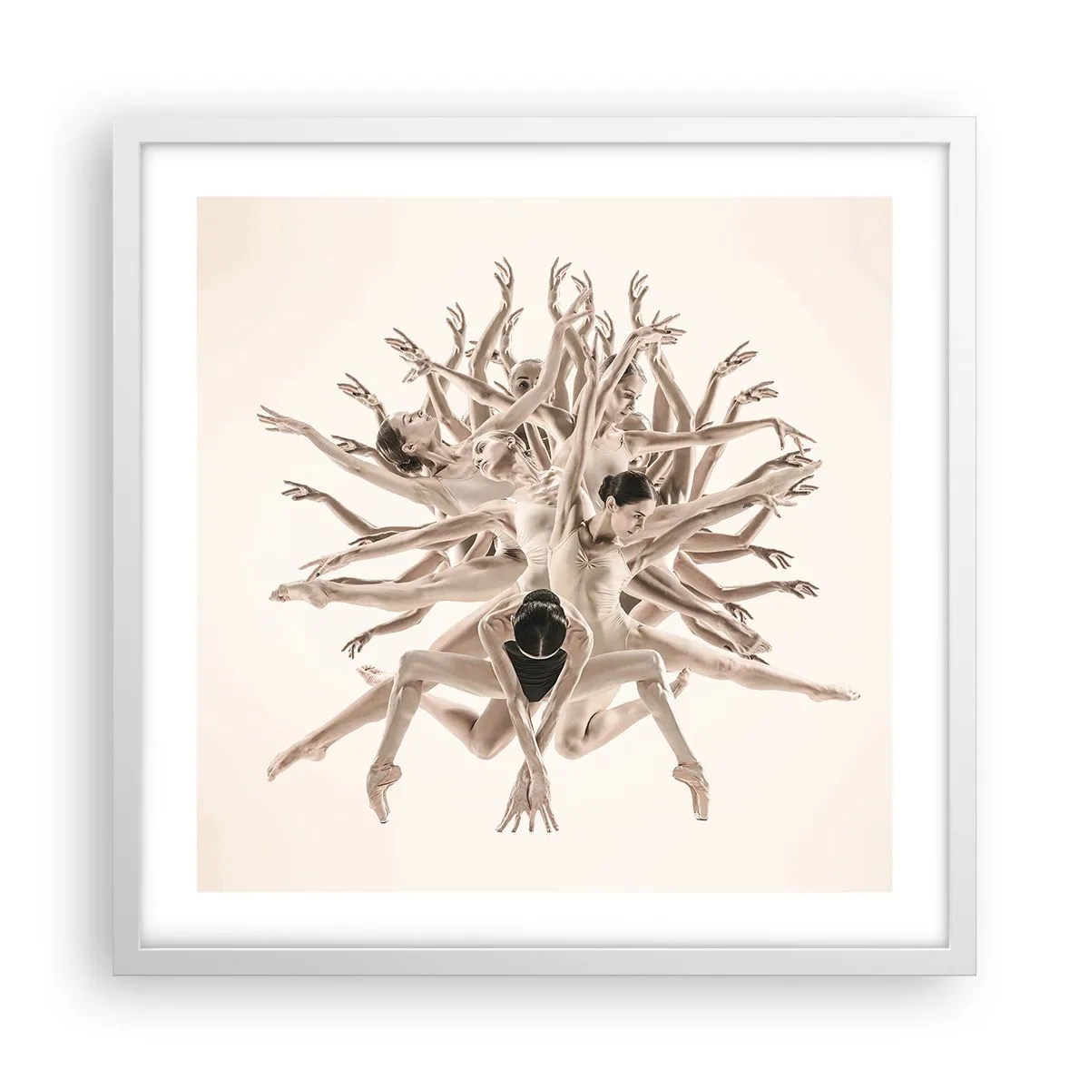 Poster în ramă albă - Înflorirea în dans - 50x50 cm