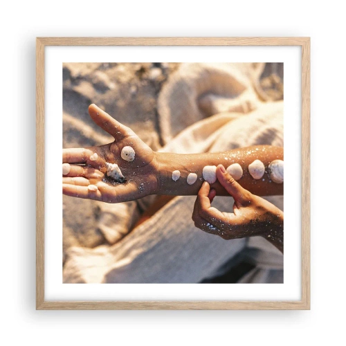 Poster în ramă de stejar deschis - Frumusețe la îndemână - 50x50 cm