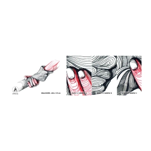 Mostră tapet autocolant Deluxe Sticker - Ești pe mâini bune - Abstracția, oameni, Mână - 100x30 cm