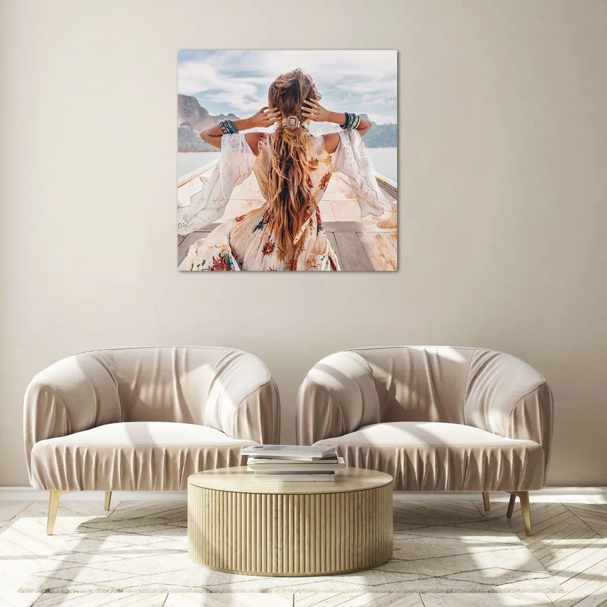 Tablou pe sticlă - Pe drumul spre fericire - 70x70 cm