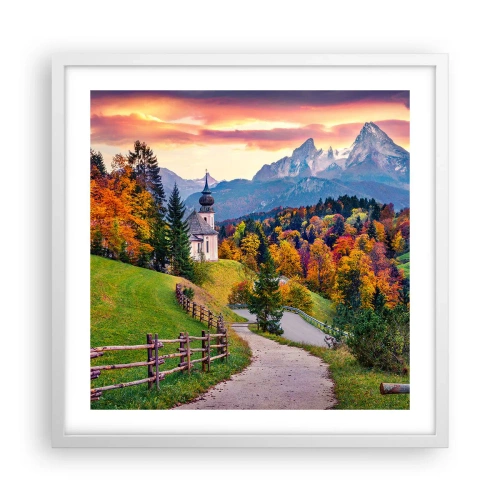 Poster în ramă albă - Un peisaj ca o pictură - 50x50 cm