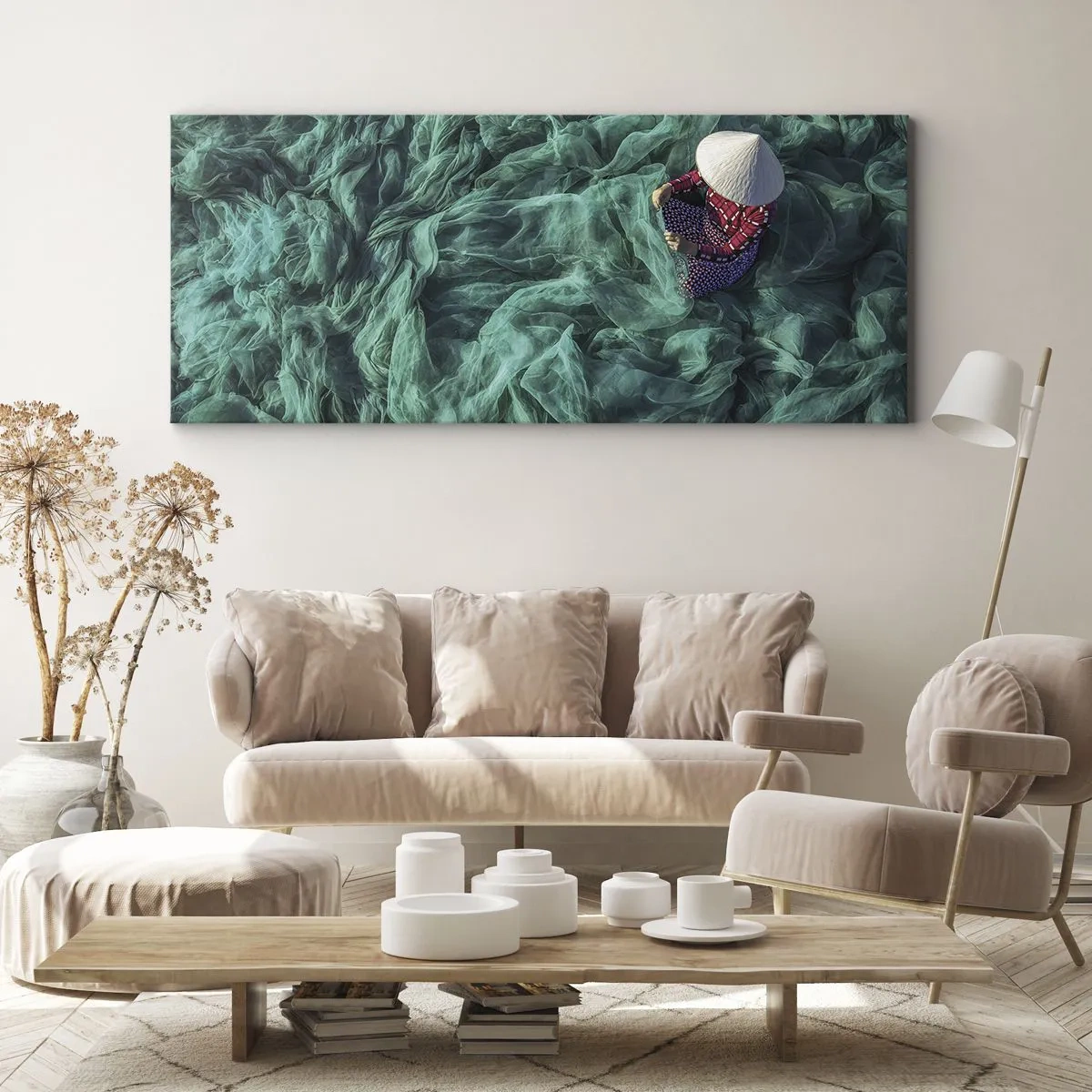 Tablou pe pânză - Într-o mare de rețea - 100x40 cm