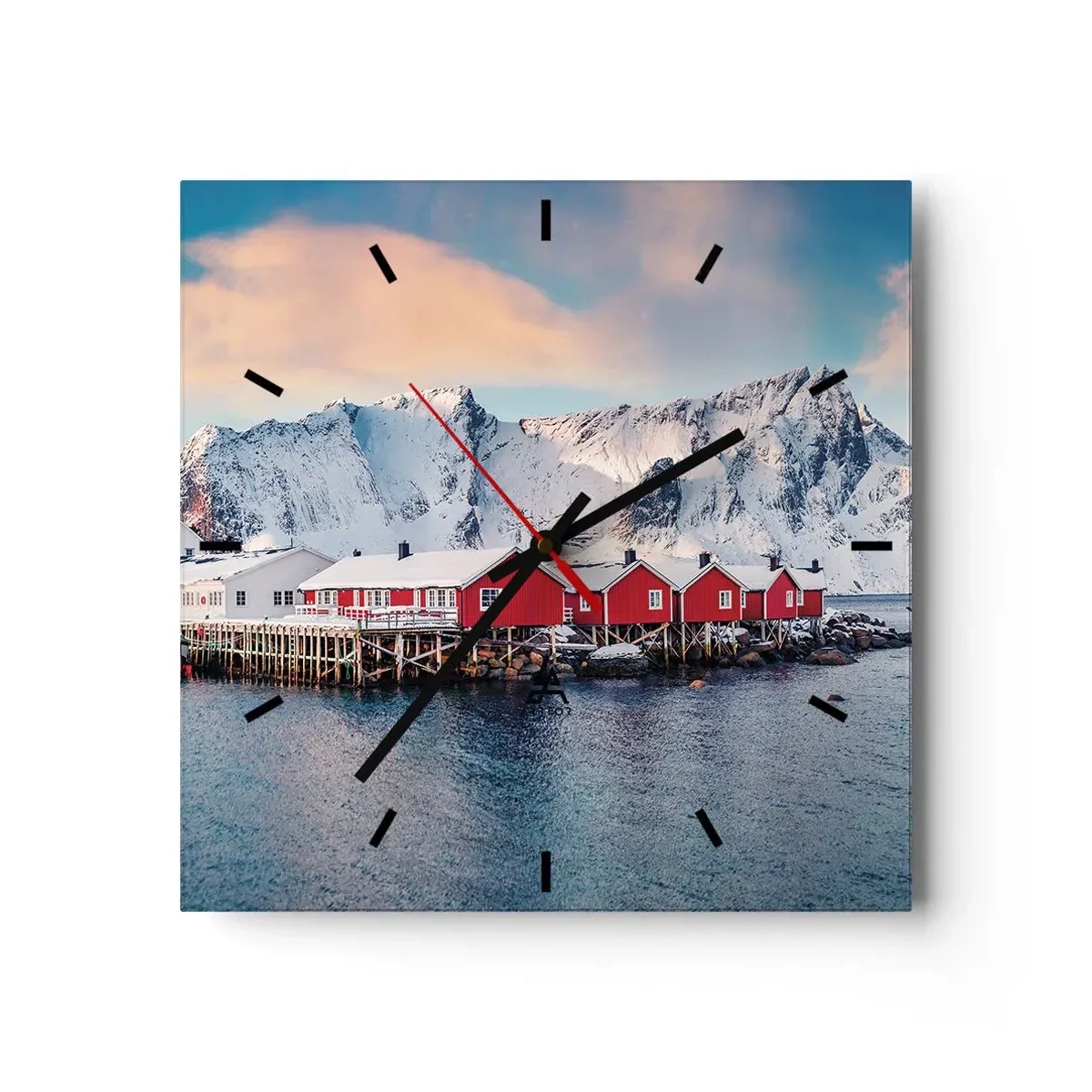 Ceas de perete - Ceas pe sticlă - Retragerea nordică - 30x30 cm