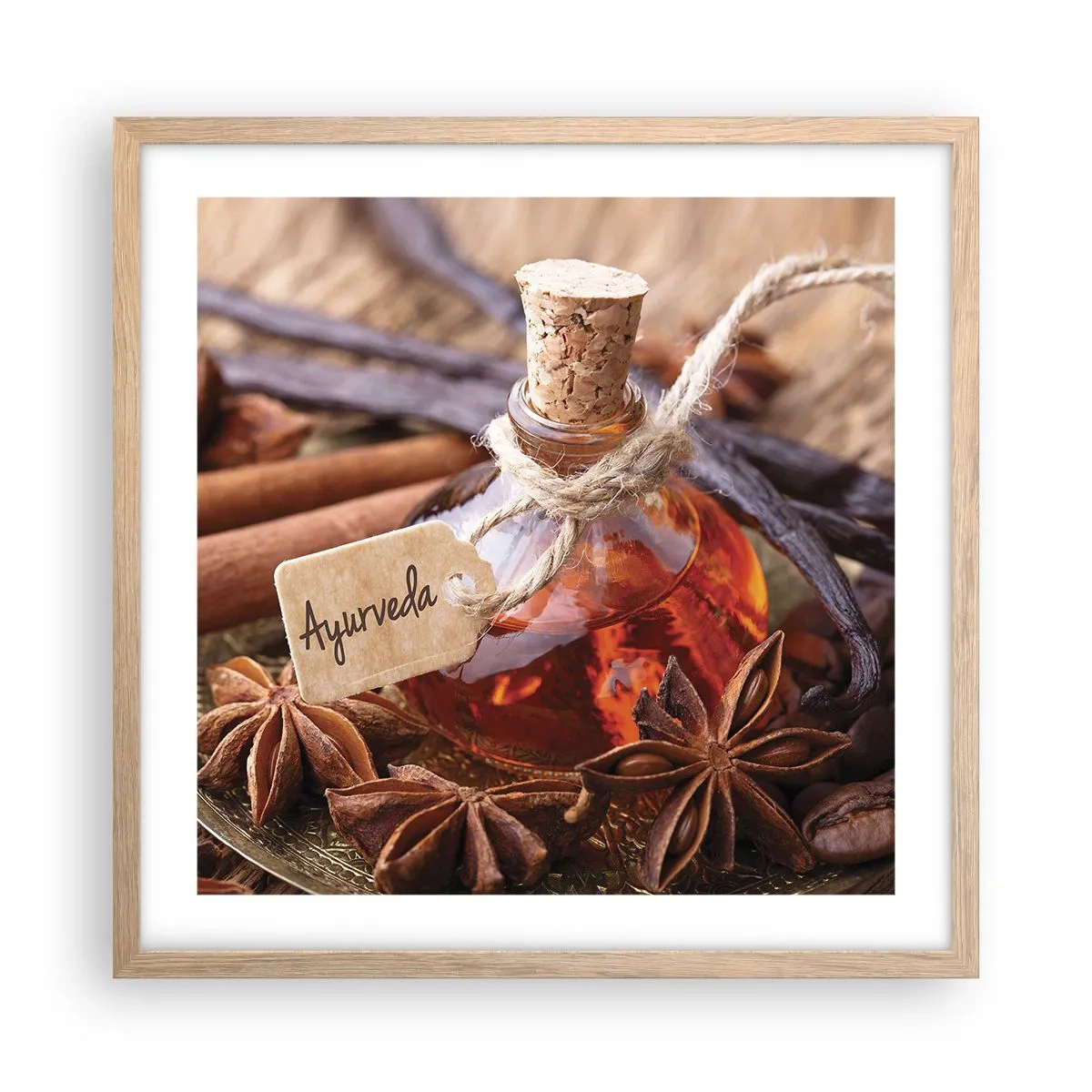 Poster în ramă de stejar deschis - Unitatea trupului și a spiritului - 50x50 cm