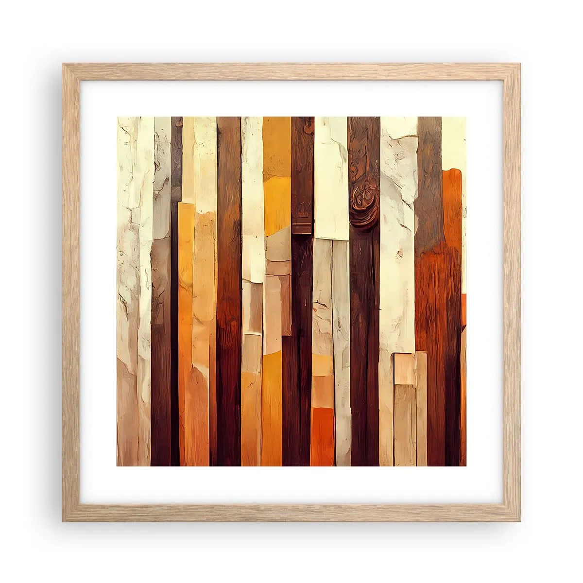 Poster în ramă de stejar deschis - Imnul copacilor din pădure - 40x40 cm