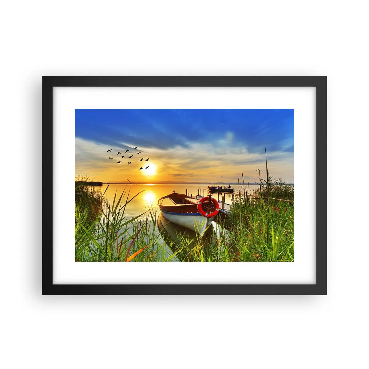 Poster în ramă neagră - Cormoranii pleacă deja - 40x30 cm