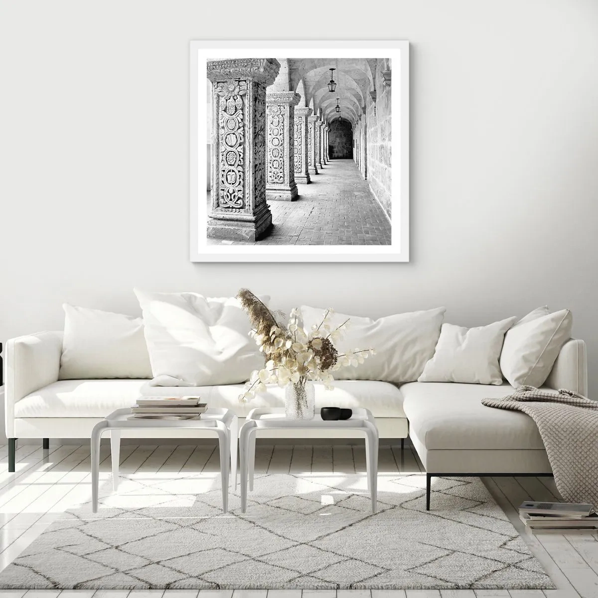 Poster în ramă albă - Și încotro…? - 60x60 cm