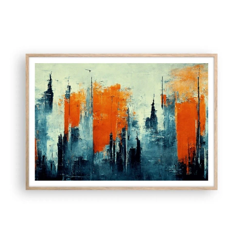 Poster în ramă de stejar deschis - Peisaj modern - 100x70 cm