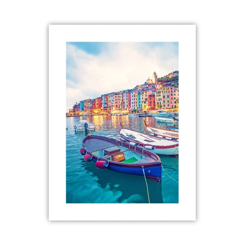 Poster - O seară plină de culoare în port - 30x40 cm