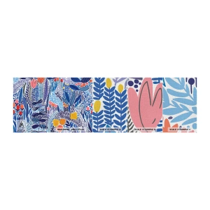 Mostră tapet Premium Canvas - Grădină havaiană - Flori, Frunze, luncă - 100x30 cm
