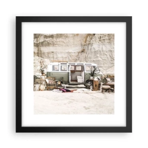 Poster în ramă neagră - Să înceapă călătoria - 30x30 cm