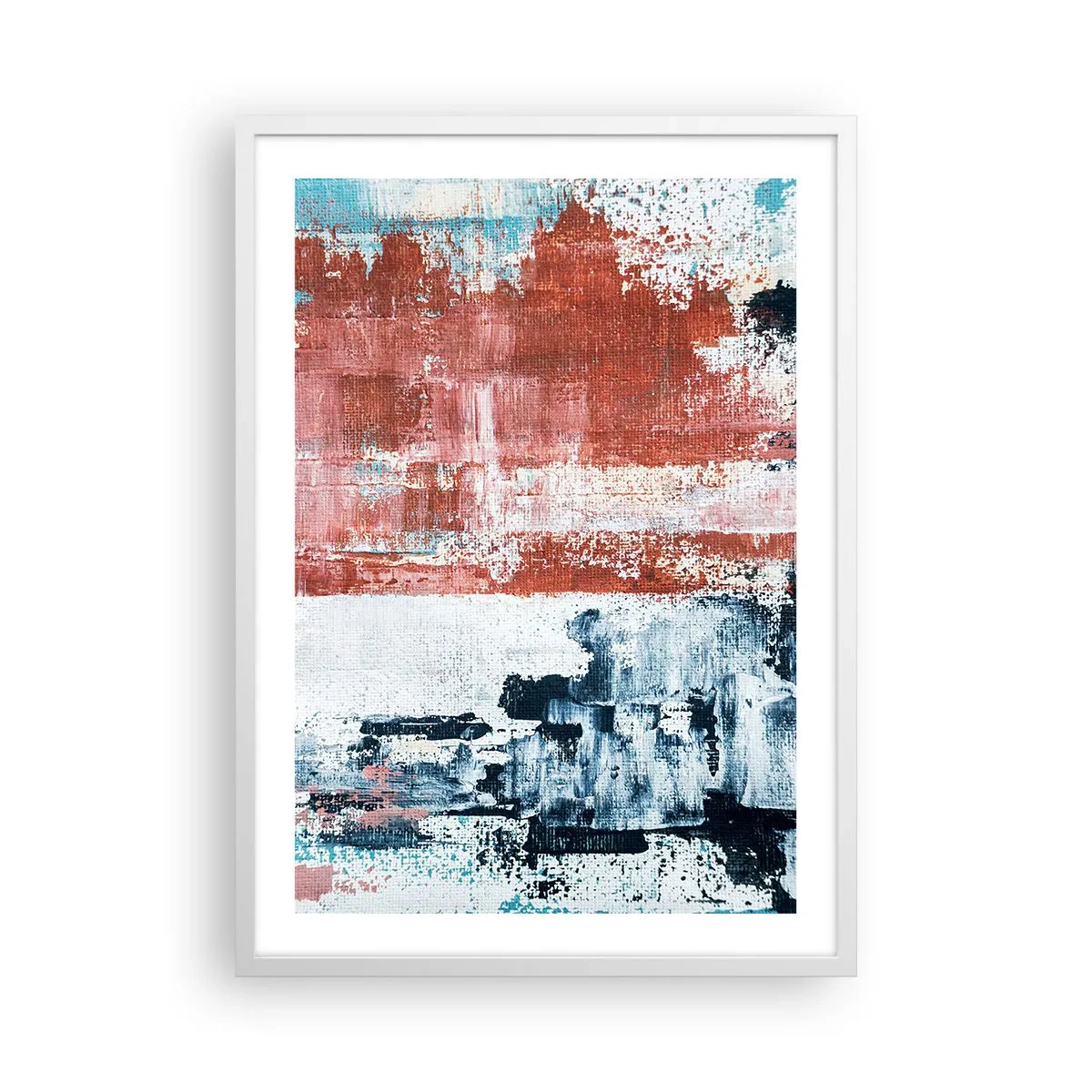 Poster în ramă albă - Jumi-juma abstract - 50x70 cm