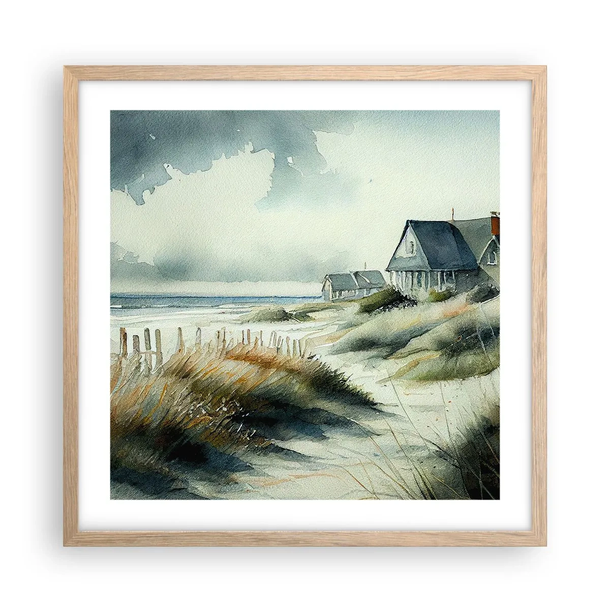 Poster în ramă de stejar deschis - Departe de agitație - 50x50 cm