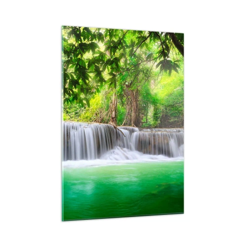 Tablou pe sticlă - Cascada verde - 50x70 cm
