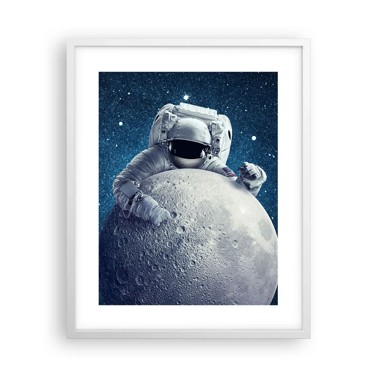 Poster în ramă albă - Glumeț spațial - 40x50 cm