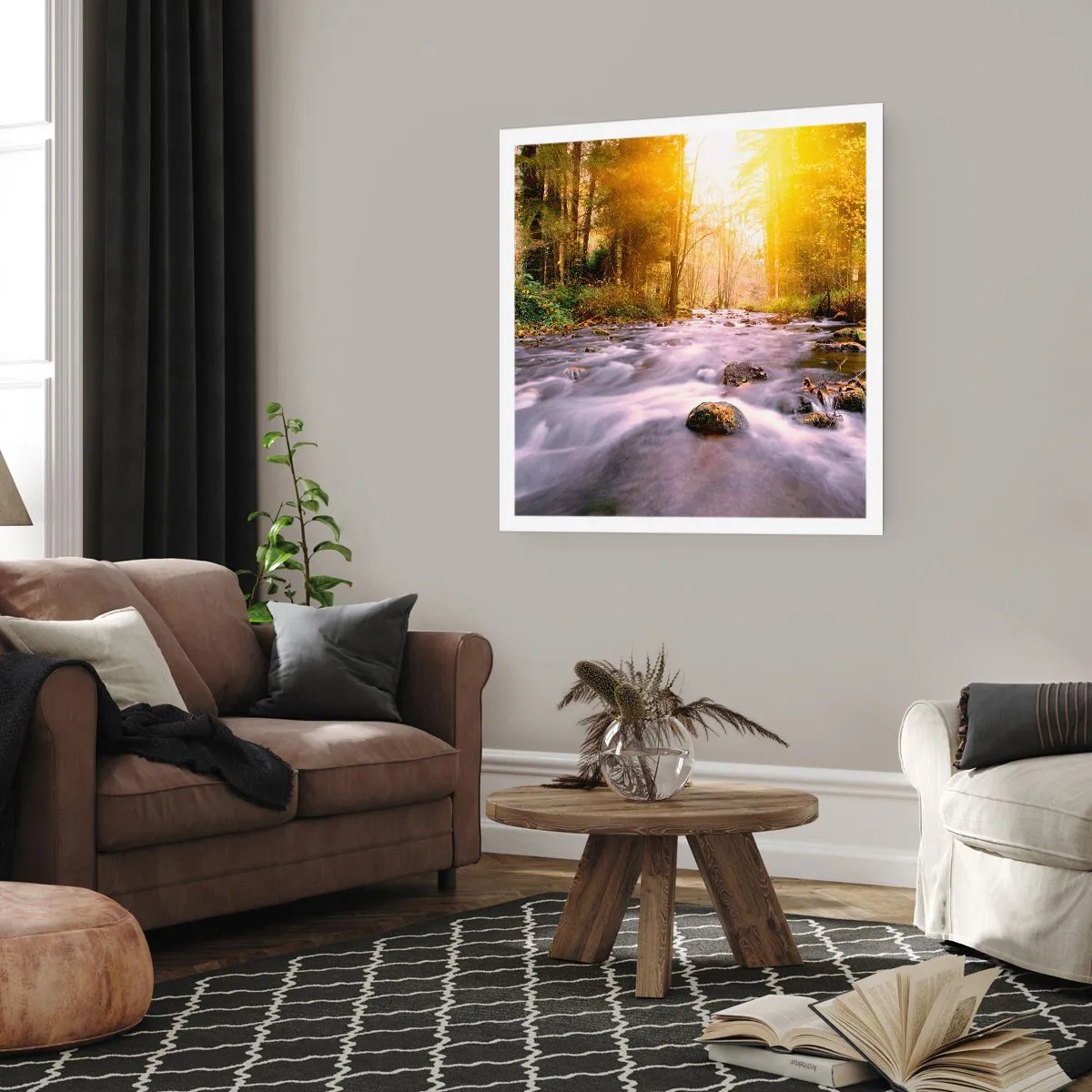 Poster - Malachit în rame de argint și aur - 50x50 cm