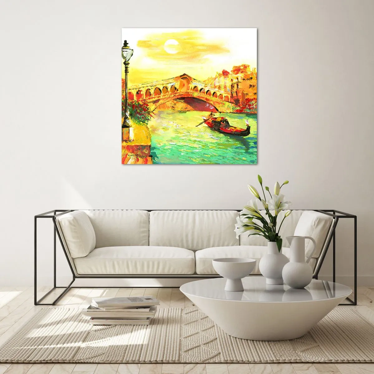 Tablou pe sticlă - Pelerinaj de îndrăgostiți - 30x30 cm