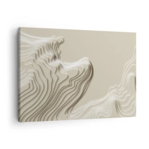 Tablou pe pânză Canvas - Un model abstract în nuanțe de bej cu efect liniar. - 70x50cm - Topografia artei - Decorațiune modernă pentru perete pentru living și dormitor ARTTOR