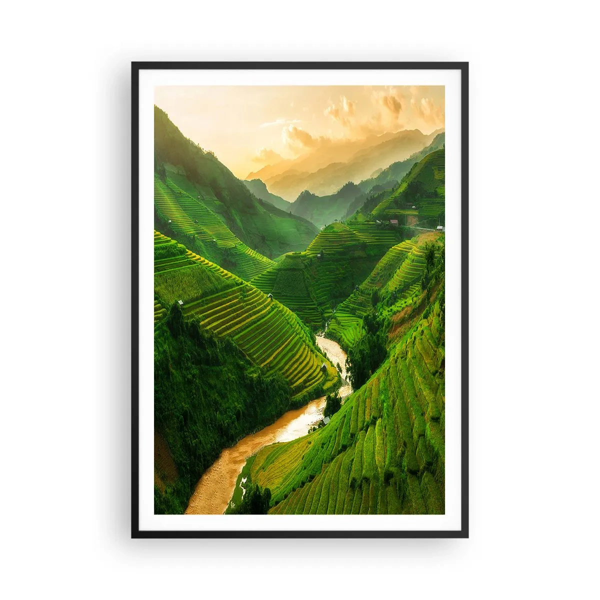 Poster în ramă neagră - Valea vietnameză - 70x100 cm