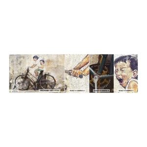 Mostră de Tapet Standard Eco - Adevărat sau fals? - Abstracția, mural, Bicicleta - 100x30 cm