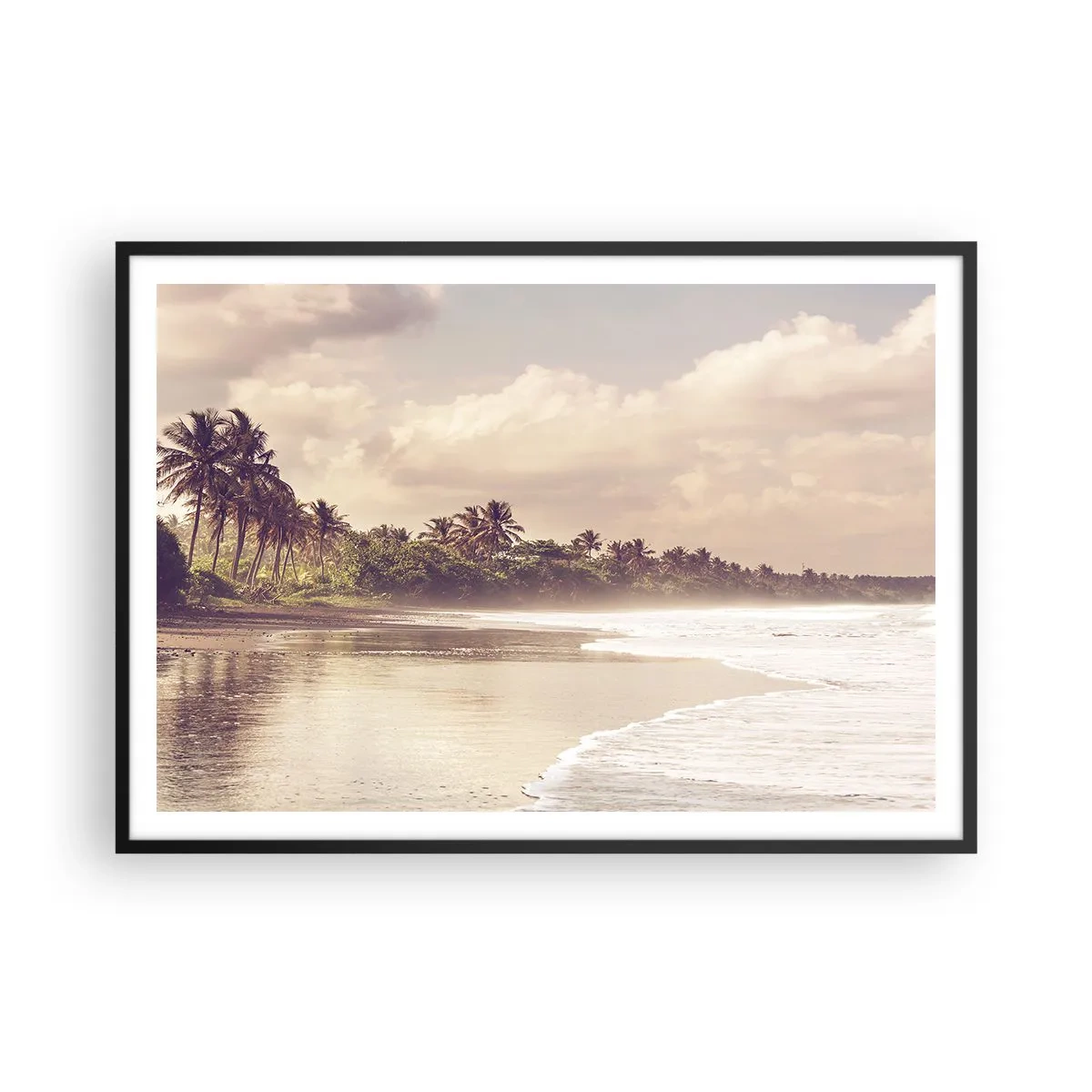 Poster în ramă neagră - Mângâind valurile - 100x70 cm