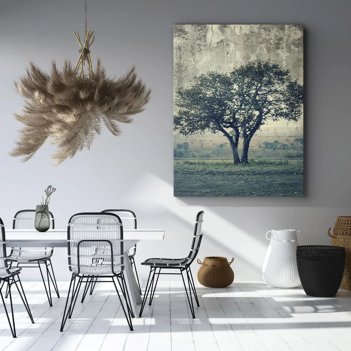Tablou pe pânză - Un măr pe o pajiște albastră? - 50x70 cm
