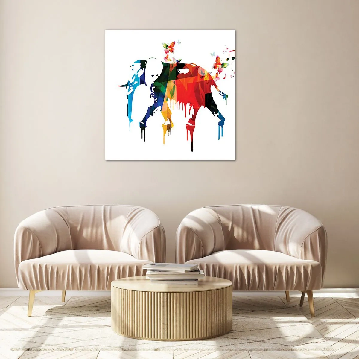 Tablou pe sticlă - Toată lumea poate dansa - 30x30 cm